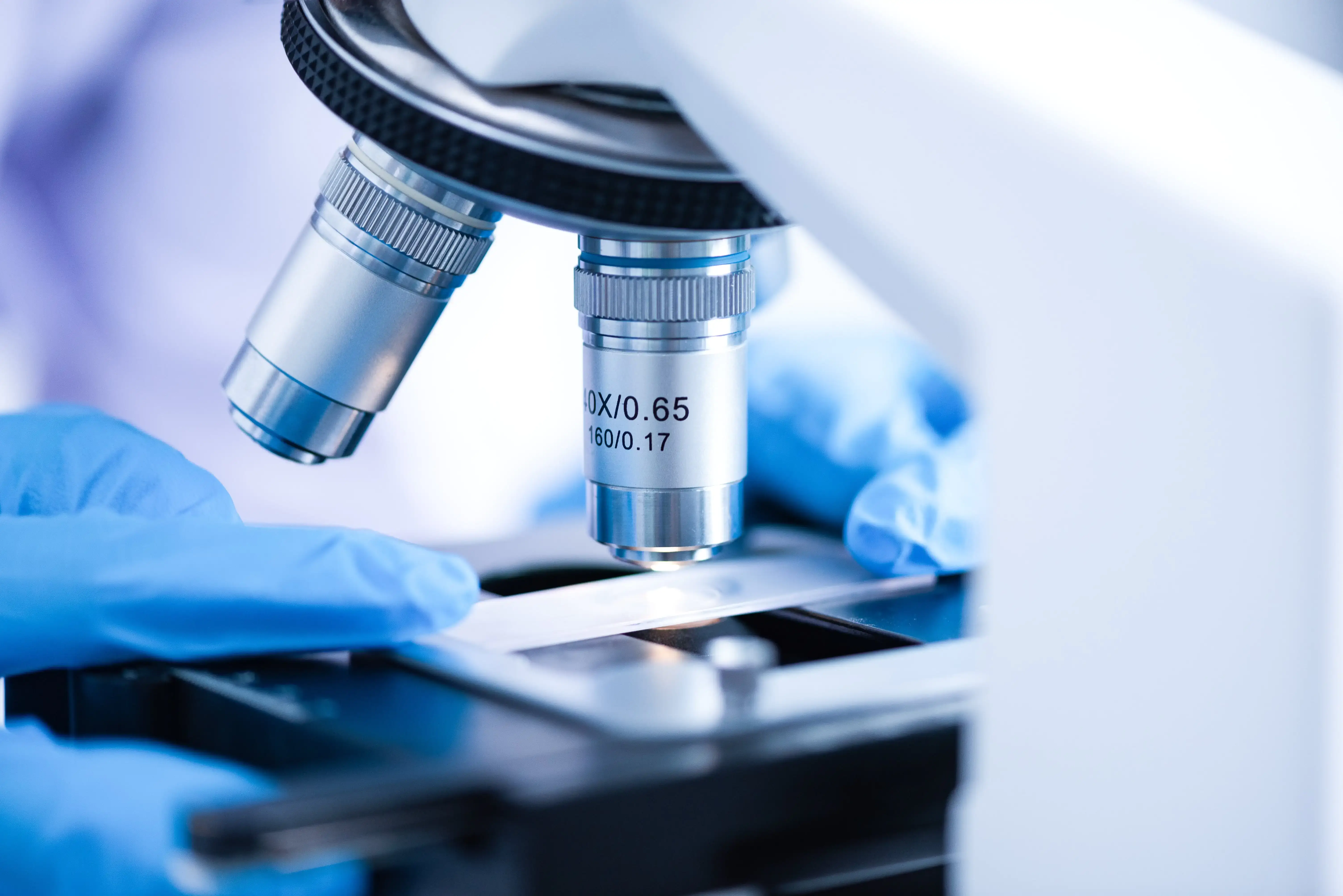 مختبر باثولوجي أثناء تجهيز شرائح نسيجية